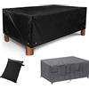 BATHWA Telo di copertura per mobili da esterni, impermeabile, per divano, mobili da giardino, barbecue, terrazza (213 x 132 x 74 cm), colore nero