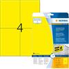 HERMA Signal-Schilder A4 105x148 mm gelb Folie 100 St.