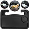 Colexy Vassoio del Volante, Nero Tavolo da Pranzo per Volante Auto,Vassoio Tavolo per Volante Auto Volante,Portatile Vassoio del Volante,Tavolo da Pranzo Portabicchieri Camion Auto, 42 * 28 cm