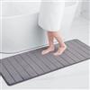 Homaxy Tappetino da bagno in memory foam, assorbente, antiscivolo, lavabile, 61 x 120 cm, grigio scuro