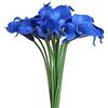 huaao 12pcs Calla Artificiali in Lattice Blu Scuro Vero Tocco Realistic Calla Fiori Finti per Finte Calle Bouquet Sposa Decorazione Nozze Matrimonio, Anniversario, Casa, Feste, Ufficio, Nuziale