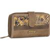 SKPAT - Portafoglio Donna Grande con Chiusura a Zip - Portafoglio Donna Pelle Sintetica. Portafoglio Grande Donna con Scomparto per Carte. Portafogli Donna Firmato. Sicurreza RFID 312716, Marrone