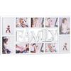 Relaxdays 10021854_49 Cornice per 10 Foto Family, Portafoto Multiplo da Parete, HLP: 36,5 x 72 x 2 cm, Bianco