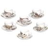 Tognana IR685345564 Set 6 Tazze caffè con Piatto cc80 Moka, Porcellana, Assortito