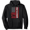 Patriotic Wrestling Teez American Flag Competitive Wrestling Team Felpa con Cappuccio