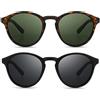 SUNGAIT Occhiali da Sole Rotondi Classici Unisex Polarizzati Occhiali da Sole Stile Vintage Retrò Protezione UV