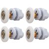 Qikuver Rotelle per la Porta Della Doccia, 4 Pezzi Bastone di Rame Rotelline per Rulli Box Doccia Ricambi, Rullo per Porta in Vetro per Doccia, per Porte Scorrevoli Doccia Cuscinetti Rullo (27MM)