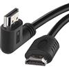 EMOS Cavo HDMI 2.0 ad alta velocità con Ethernet 3 m, cavo ad alta velocità da 18 Gbps con Ultra HD, 4K, 3D, supporto ARC, 90° maschio a maschio A, nero