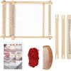 JMIATRY Kit di telai per tessitura per adulti e principianti, telai per tessitura da 40 x 30 cm, telaio in legno per lavori a maglia fai da te