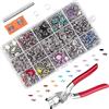 Newpop 200 Kits 10 mm bottoni automatici a pressione con Pinze a Scatto,10 Colori bottoni automatici da cucire con organizer per Bambini da Vestiti, Borse Fai da Te, Giacche, Jeans, Artigianato