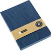 Miquelrius - Taccuino A6 riciclato, taccuino liscio con 96 fogli bianchi, carta 80 g/m², copertina flessibile in cartone strutturato effetto legno blu