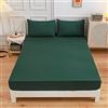 Chickwin-Shop Elastic Lenzuolo sotto Coprimaterasso Tinta Unita, Chickwin 100% Poliestere Materiale per Lenzuolo profondità 27cm - Letto Singolo Doppio - Vari Stile (150x200x27cm,Verde Scuro)