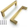 SYDARSYN 2 Pezzi Quadrato Maniglie per Ante Armadio per Mobili Cucina, Cassetti, Mobili Camera da Letto, Distanza fori 320mm, Oro