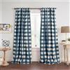 Elrene Home Fashions - Tenda oscurante per finestra, motivo: fattoria Grainger Buffalo-Check, per soggiorno e camera da letto, con passanti per asta, 132 x 241 cm, indaco, 1 pannello