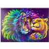 MyPuzzle.com MyPuzzle Un Leone Artistico E Colorato Al Neon Abbraccia Una Leonessa In Stile Pop Art - Premium 1000 Pezzi Puzzle - MyPuzzle Collezione speciale di Puzzle Galaxy