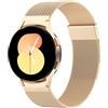 Higgs Cinturino Compatibile con Samsung Galaxy Watch 6/5/4 40mm 44mm/Watch 5 Pro 45mm/Galaxy Watch 4 Classic 42mm 46mm/Watch 6 Classic 43mm/47mm donna uomo,Cinturini Magnetiche Doppie,Maglia Milanese