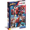 Clementoni - 21608 - Supercolor Puzzle - Marvel Spiderman - 2X60 Pezzi (Include 2 Puzzle Da 60 Pezzi) - Puzzle Bambini 5 Anni, Puzzle Cartoni Animati, Puzzle Supereroi - Made In Italy
