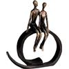 Casablanca modernes Design Casablanca Scultura decorativa in resina - Amore e collaborazione - Colore: bronzo neroAltezza 35 cm