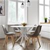 DEGHI Set 4 sedie scandi grigie gambe in legno con cuscino - Alborg Plus
