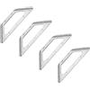 LIKERAINY Giunto ad Angolo 175x175mm Retto Staffa Bretelle Supporto in Acciaio Inox Forma Triangolare per Connettori di Supporti Squadretta per Mensola di Legno Tavolo Sedia 4 Pezzi