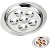 OHYER 6 Fori Piatto per Lumache in Acciaio Inox Posate per lumache Piatto per Ostriche Piatto di conchiglie Vassoio per Lumache in Acciaio Inossidabile Piatto da Portata per Ristorante Hotel Barbecue