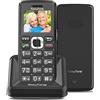 Easyfone T200 Telefono Cellulare per Anziani 4G con Tasti Grandi, Funzione SOS, Batteria di grande con base di ricaricadi (4G)