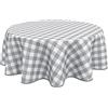 Home Direct Tovaglia rotonda in tela cerata in PVC, facile da pulire, motivo a quadretti, 160 cm, colore: grigio chiaro