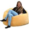 bananair - Pouf Poltrona Sacco in Velluto a Coste - Morbido e Confortevole - Imbottitura in Schiuma, Ottimo Supporto per la Schiena - Pouf Divano Gigante (100 cm, Giallo)