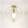 Mengjay E27 Vintage Lampada a Sospensione Metallo Vintage Industriale Lampadario Lampada a Soffitto in Metallo Plafoniera per Sala Bar,Ombra Diametro 30cm,D'oro (C)