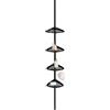 Allstar, 70248400 Scaffale da Doccia Estensibile ad Incastro Opal senza Trapano, con Ganci, Nero