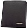 Alassio Mini Geldbörse im Hochformat, aus echtem Leder, mit Metallemblem, innen Carbonoptik Portamonete, 10 cm, Nero (Schwarz)