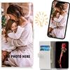 CXKJ Personalizzata Custodia per ZTE Blade A51 (6,09 Pollice),con la Tua Foto,Immagine o Scritta Cover,Flip Caso in PU Pelle Case Bumper Portafoglio Case Cover,per Blade A51 Cover - White