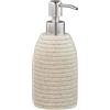 Relaxdays Dispenser di Sapone Manuale, 300ml, Portasapone Ricaricabile, Accessorio Bagno & Cucina, Poliresina, Beige