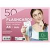 Exacompta - Cod. 10355E - 1 confezione da 50 Flashcards sotto pellicola + anello - bristol dots perforati - Formato A6 - Rosa
