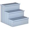 PawHut Scale 3 Gradini con Tappetino Antiscivolo e Spazio Interno Per animali domestici anziani, 40.5x44.5x38cm, Grigio | Aosom Italy