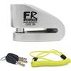 FR sécurité FR SECURITE FR114S Bloccadisco Moto Omologato SRA, Doppia Serratura ø14mm, Serratura in Acciaio Inossidabile Alta Sicurezza, Cavo Promemoria, Lucchetto Antifurto Moto Pinza Scooter, Bicicletta
