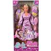 Simba - Steffi Love Flower Hair, 105733640, +3 anni, bambola con capelli extra lunghi da pettinare, tanti accessori per creare diverse acconciature, pettine, 29 cm