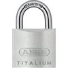 ABUS Lucchetto in titanio 54TI/40, confezione da 3, lucchetto in alluminio leggero con arco in acciaio temprato, doppio anello bloccato, sicurezza 3