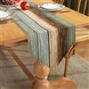 Hanrunsi Runner da Tavolo Moderno Soggiorno Tavolo Set Verde Runner Spazio Set Antico Vecchio Rustico Legno Blu-Beige-Marrone Tovagliette per Tavolo da Pranzo Festa Matrimonio Biancheria 40x140cm