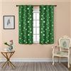 GIRASOLE HOME® Coppia Tende Oscuranti Morbide Fantasia Stelle Argentate Tenda Morbida per Interni con Tasca e Passanti Nascosti 2 Pannelli (Verde, 70x145cm)