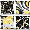 RYBornament Federe Cuscino Nero E Giallo 40 X 40cm Federe Cuscini Divano Astratto Geométrico Modello Set Cuscini Autunno Lino Federa Cuscini Set da 4 Copricuscini Per Ufficio Hotel Divano Sedia Cuscino Decorare
