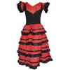 La Senorita Vestito Flamenco Spagnolo per Ragazza/Bambini - Nero/Rosso Taglia 4, 92-98 Lunghezza 65 cm 3/4 Anni