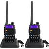 Retevis RT5R Walkie Talkie, Ricetrasmittenti Professionali UV Doppia Banda, VOX FM a 128 Canali Lungo Raggio Radio Bidirezionale Portatile per Campeggio, Caccia (Nero, 2Pezzi)