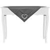 Russo Tessuti Centro Centrotavola Copritavolo Cuore Stampato Ricamato Bonheur Shabby-Nero
