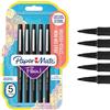 Paper Mate Flair Pennarelli | Punta Media in Feltro (0.7mm) | nero | confezione da 5