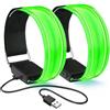 flintronic Bande Catarifrangenti, 2 Pezzi LED Bracciale, Braccialetto Riflettente LED, Braccialetto Ricaricabile USB, Racciale Catarifrangent, Fascia per Braccio Ricaricabile per Jogging Bici