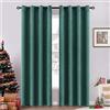 EMEMA Tende Morbide Oscuranti Isolanti Termiche in Velluto con Occhielli 2 Pannelli per Soggiorno e Camera da Letto 140 x 280 cm Verde Scuro