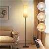 CRLL Lampada da Terra per Camera da Letto, Soggiorno, Ufficio, Lampade da Terra Moderne con Telecomando e Controllo a Pedale, 2700k-6500k Lampada con Paralume in Lino, Lampada da Terra Salotto