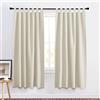 PONY DANCE Tende Oscuranti per Interni 2 Pezzi 140x160 CM Tende Termiche con Passanti per Camera da Letto Curtains Corte per Finestre, Beige Chiaro