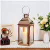 JHY DESIGN Lanterne in acciaio inox per candela, 31,5 cm di altezza lanterne a candela con vetro temperato Lanterne da esterno per giardino, feste all'aperto e matrimoni Lanterne da giardino (argento)
